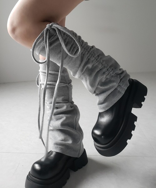 セール】【 3color 】ストラップリボンサイドシャーリングレッグ