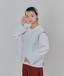 DOLLUPOOPS | ショルダーオープンワッフルニットライクトップス(Tシャツ/カットソー)