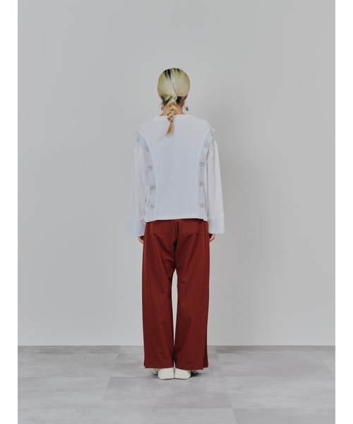 DOLLUPOOPS（ドールアップウップス）の「ショルダーオープンワッフルニットライクトップス（Tシャツ/カットソー・レディース・チャコール/ブルー/オフホワイト・38）」の13枚目の写真