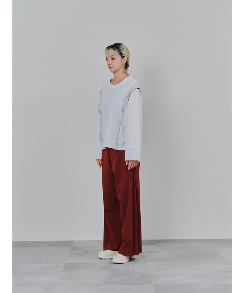 DOLLUPOOPS（ドールアップウップス）の「ショルダーオープンワッフルニットライクトップス（Tシャツ/カットソー・レディース・チャコール/ブルー/オフホワイト・38）」の11枚目の写真