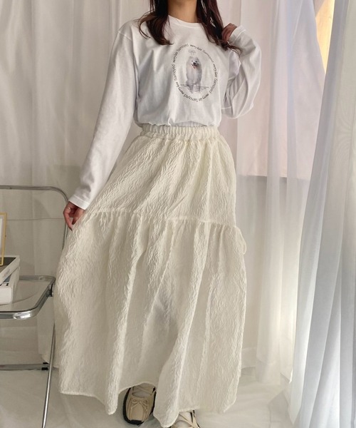 merrylatte(メリーラテ)の「ジャガードシアースカート(スカート・レディース・ホワイト・FREE)」の12枚目の写真