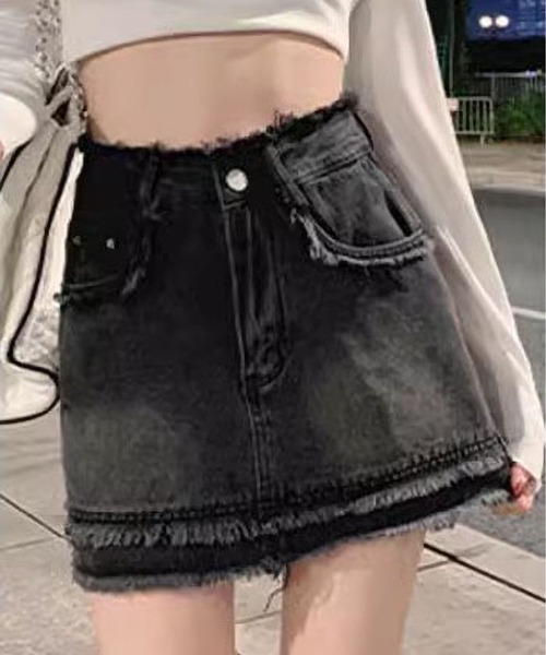 MAISON DE THERESE(メゾン ド テレーズ)の「Aライン デニムミニスカート(デニムスカート・レディース・インディゴブルー/ブラック・S/M/L)」の15枚目の写真