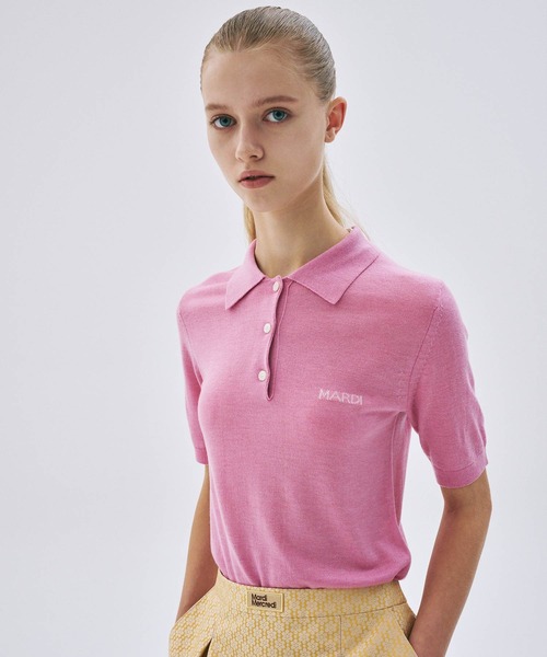 トップス MARDI KNIT SLIMFIT SHIRT PIQUET KNIT SLIMFIT SHIRT PIQUET（ポロシャツ）｜Mardi Mercredi