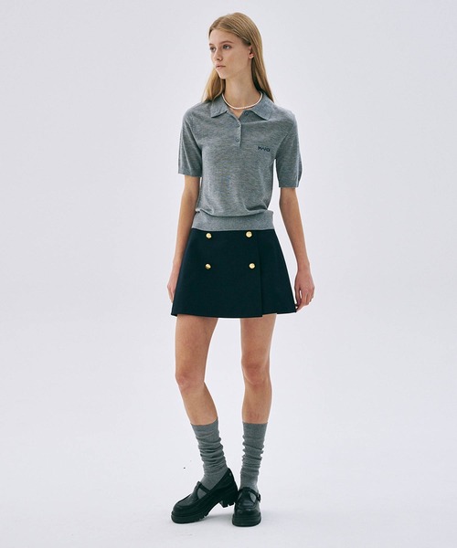 トップス MARDI KNIT SLIMFIT SHIRT PIQUET KNIT SLIMFIT SHIRT PIQUET（ポロシャツ）｜Mardi Mercredi