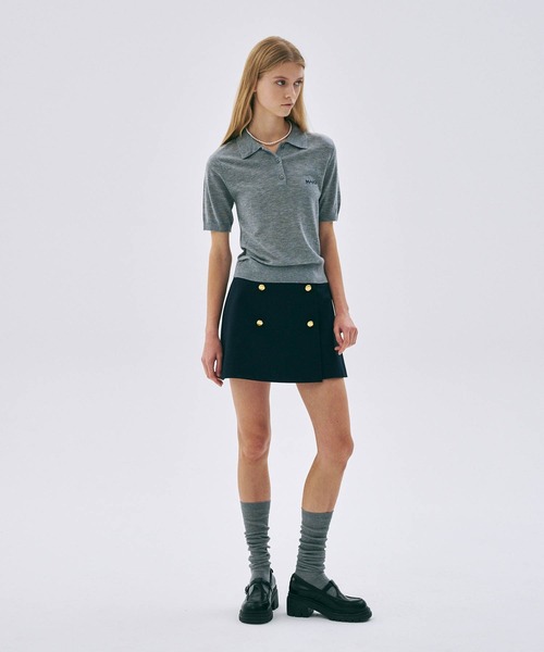 トップス MARDI KNIT SLIMFIT SHIRT PIQUET KNIT SLIMFIT SHIRT PIQUET（ポロシャツ）｜Mardi Mercredi