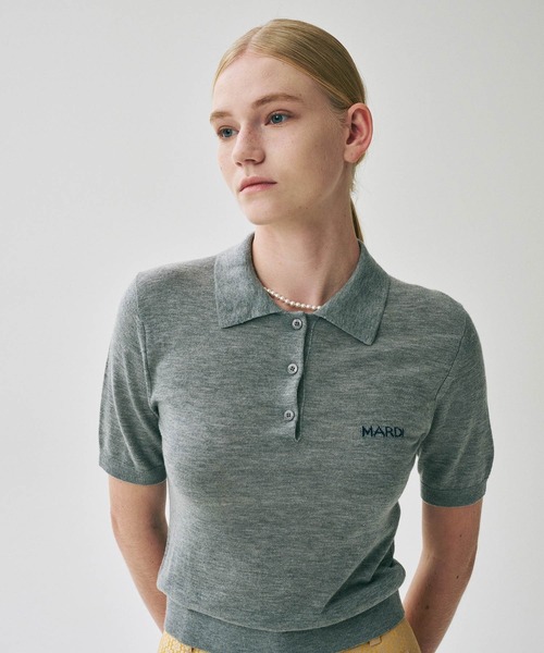 トップス MARDI KNIT SLIMFIT SHIRT PIQUET KNIT SLIMFIT SHIRT PIQUET（ポロシャツ）｜Mardi Mercredi