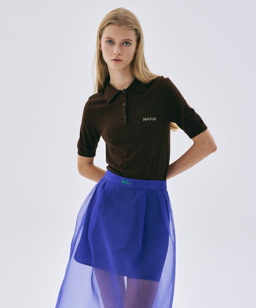 Mardi Mercredi（マルディメクルディ）の「KNIT SLIMFIT SHIRT