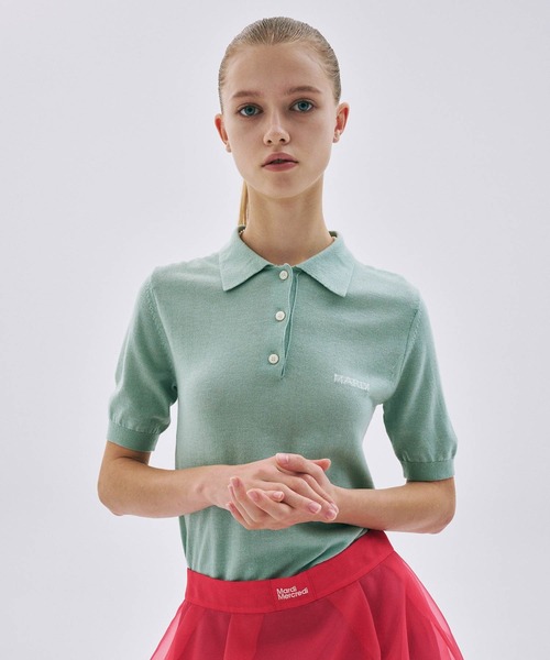 トップス MARDI KNIT SLIMFIT SHIRT PIQUET KNIT SLIMFIT SHIRT PIQUET（ポロシャツ）｜Mardi Mercredi