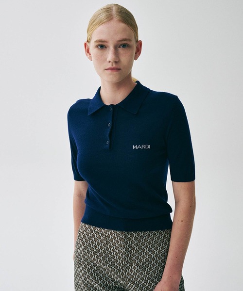 トップス MARDI KNIT SLIMFIT SHIRT PIQUET KNIT SLIMFIT SHIRT PIQUET（ポロシャツ）｜Mardi Mercredi