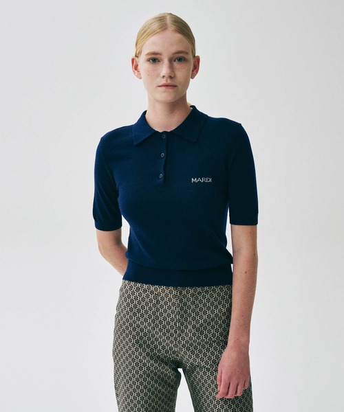 トップス MARDI KNIT SLIMFIT SHIRT PIQUET KNIT SLIMFIT SHIRT PIQUET（ポロシャツ）｜Mardi Mercredi