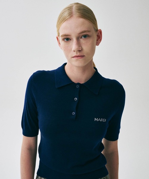 トップス MARDI KNIT SLIMFIT SHIRT PIQUET KNIT SLIMFIT SHIRT PIQUET（ポロシャツ）｜Mardi Mercredi