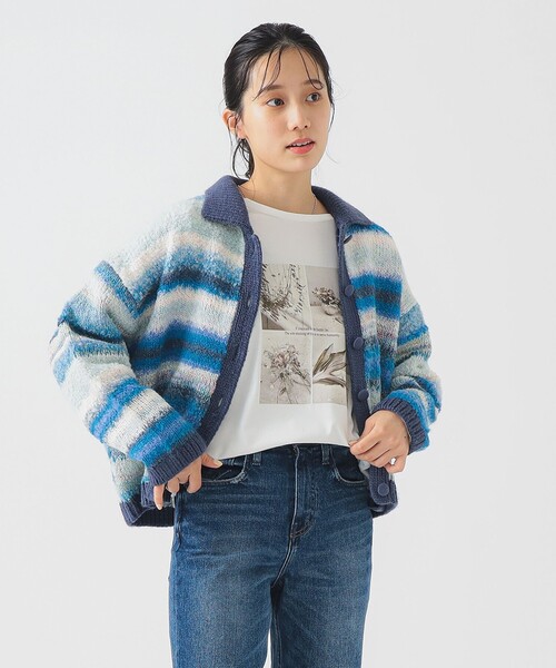 B:MING by BEAMS（ビーミングバイビームス）の「ニット カーディガン (手洗い可)（カーディガン/ボレロ・レディース・ブルー/グリーン/レッド・ONE SIZE）」の7枚目の写真