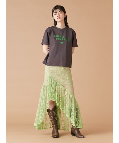 LILY BROWN(リリーブラウン)の「“LIKE A VINTAGE”Tシャツ(Tシャツ/カットソー・レディース・ホワイト/チャコールグレー/ブルー/レッド・FREE)」の8枚目の写真