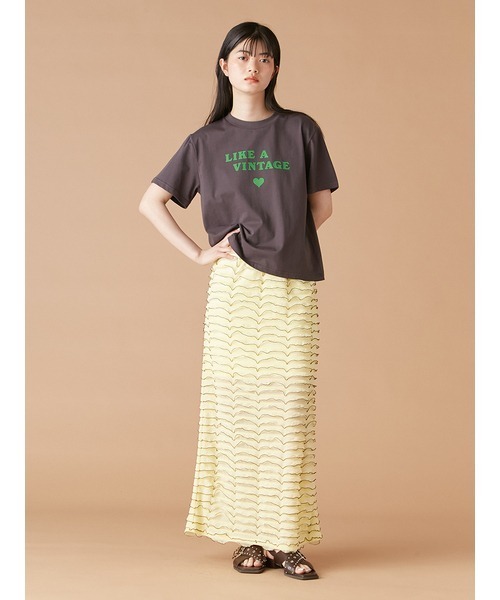 LILY BROWN(リリーブラウン)の「“LIKE A VINTAGE”Tシャツ(Tシャツ/カットソー・レディース・ホワイト/チャコールグレー/ブルー/レッド・FREE)」の10枚目の写真