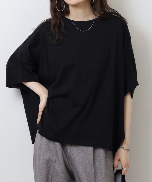 FUNALIVE（ファンアライブ）の「ドルマンスリーブ ワイドカットソー（Tシャツ/カットソー・レディース・ブラック/スモークピンク/ブルー/オフホワイト・M）」の6枚目の写真
