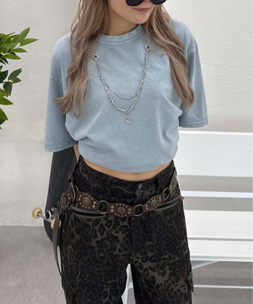 sedacle（セダクル）の「２wayネックレス加工Tシャツ（Tシャツ/カットソー・レディース・グレー/ブラック/ライトブルー・SMALL/MEDIUM/LARGE）」の3枚目の写真