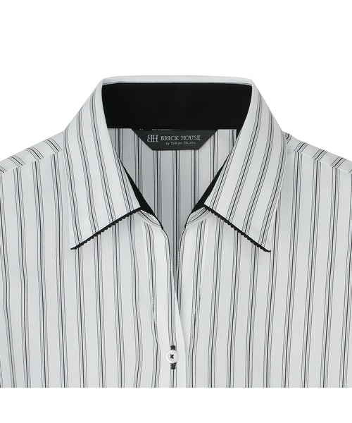 TOKYO SHIRTS(トウキョウシャツ)の「形態安定ノーアイロン スキッパー 7分袖ビジネスワイシャツ(ビジネスシャツ・レディース・グレー・S/M/L/LL/XL)」の5枚目の写真