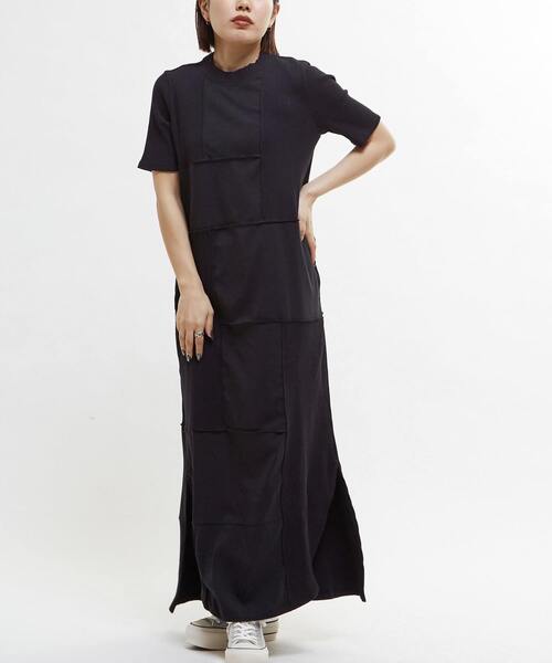 CONVERSE TOKYO(コンバーストウキョウ)の「【HL】PATCHWORK RIB DRESS(ワンピース・レディース・ホワイト/キャメル/ブラック/ブルー・FREE)」の9枚目の写真