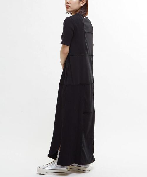 CONVERSE TOKYO(コンバーストウキョウ)の「【HL】PATCHWORK RIB DRESS(ワンピース・レディース・ホワイト/キャメル/ブラック/ブルー・FREE)」の8枚目の写真