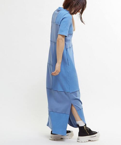 CONVERSE TOKYO(コンバーストウキョウ)の「【HL】PATCHWORK RIB DRESS(ワンピース・レディース・ホワイト/キャメル/ブラック/ブルー・FREE)」の21枚目の写真