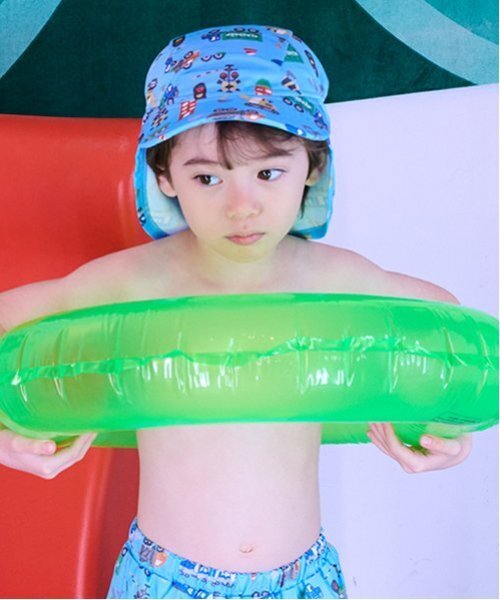 kladskap（クレードスコープ）の「【SWIM】総柄日除けつきスイムキャップ（スイムグッズ・キッズ・ターコイズブルー/エメラルド/オフホワイト・F）」の6枚目の写真