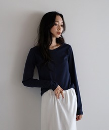 前後2WAYシルケットコットンロングスリーブTシャツ