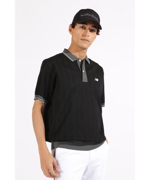 【new balance golf】ハーフスリーブ ニット ポロシャツ (MENS)
