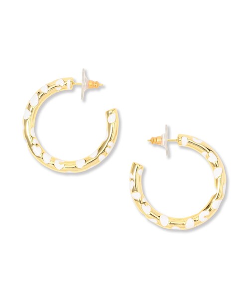 Kenneth Jay Lane（ネスジェイレーン）の「Kenneth Jay Lane HOOP ピアス（ピアス（両耳用）・レディース・ブラック系その他/ホワイト系その他・FREE）」の2枚目の写真