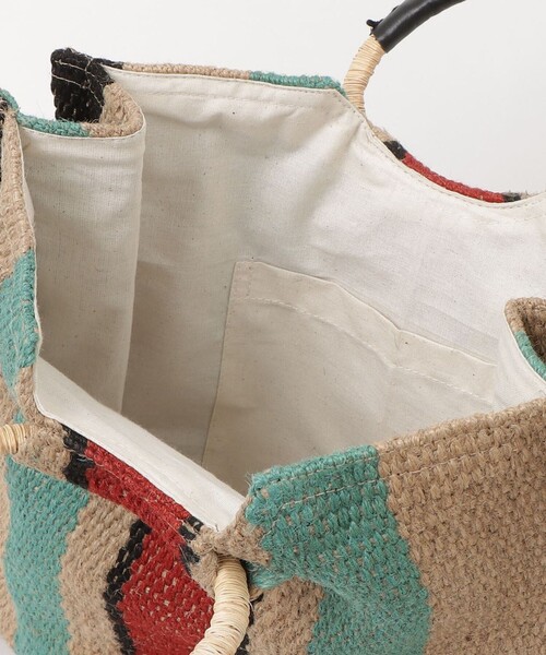 fredy emue（フレディエミュ）の「【TARANGO/タランゴ】ジュートストライプ丸手トートバッグ（かごバッグ・レディース・ベージュ系その他3/ブラック系その他2・FREE）」の7枚目の写真