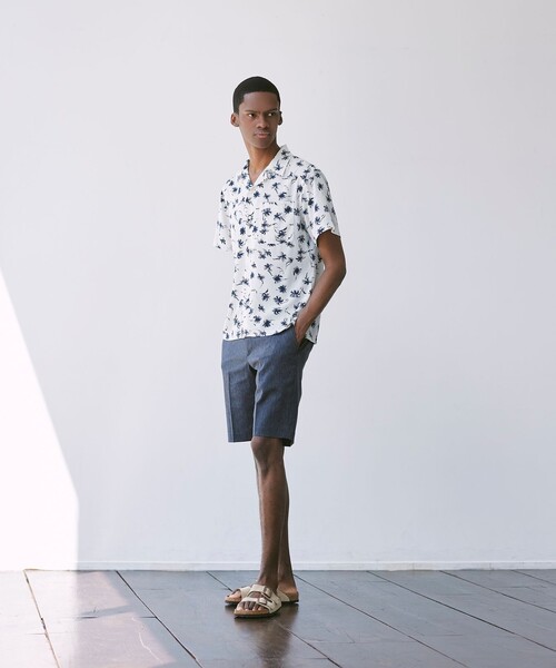 MACKINTOSH LONDON（マッキントッシュ ロンドン）の「【LEON掲載】プラムツリープリント半袖オープンカラーシャツ（シャツ/ブラウス・メンズ・ブルー/オフホワイト・M/XL/L）」の6枚目の写真