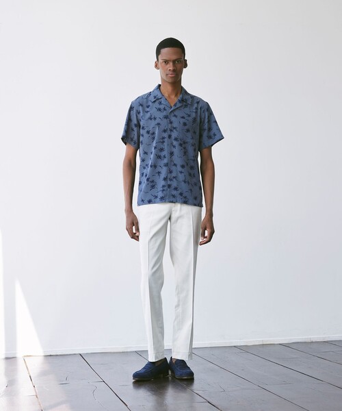 MACKINTOSH LONDON（マッキントッシュ ロンドン）の「【LEON掲載】プラムツリープリント半袖オープンカラーシャツ（シャツ/ブラウス・メンズ・ブルー/オフホワイト・M/XL/L）」の5枚目の写真