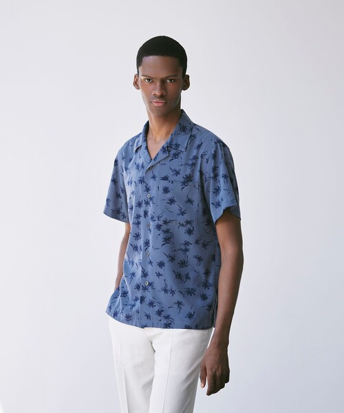 MACKINTOSH LONDON（マッキントッシュ ロンドン）の「【LEON掲載】プラムツリープリント半袖オープンカラーシャツ（シャツ/ブラウス・メンズ・ブルー/オフホワイト・M/XL/L）」の11枚目の写真