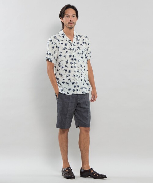 MACKINTOSH LONDON（マッキントッシュ ロンドン）の「【LEON掲載】プラムツリープリント半袖オープンカラーシャツ（シャツ/ブラウス・メンズ・ブルー/オフホワイト・M/XL/L）」の10枚目の写真