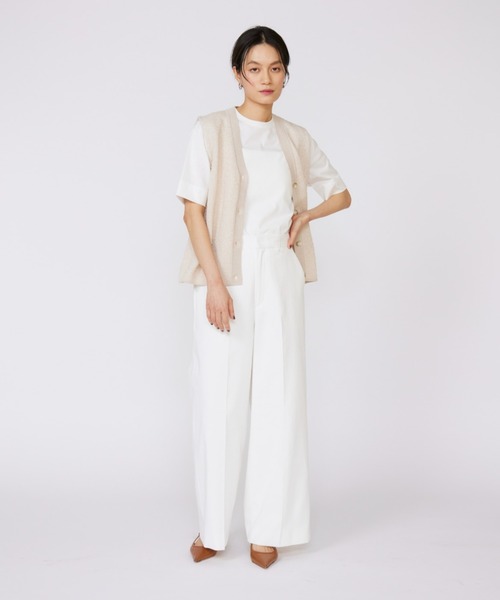 INED（イネド）の「Vネックニットジレ（カーディガン/ボレロ・レディース・ベージュ/オフホワイト・9号）」の5枚目の写真