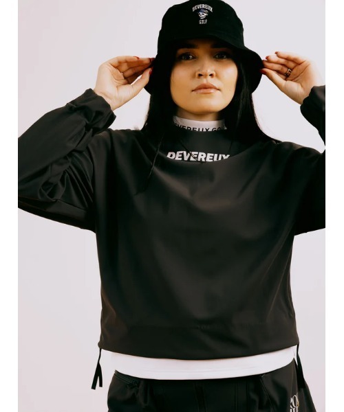 DEVEREUX GOLF(デヴァローゴルフ)の「WOMENS 三層フリースオフショルダープルオーバー(その他トップス・レディース・チャコールグレー/カーキ・MEDIUM/SMALL)」の1枚目の写真