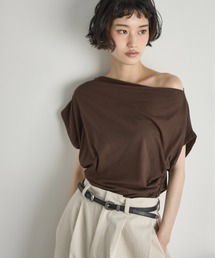 THE YOn | ギャザードレープオフショルTシャツ(Tシャツ/カットソー)