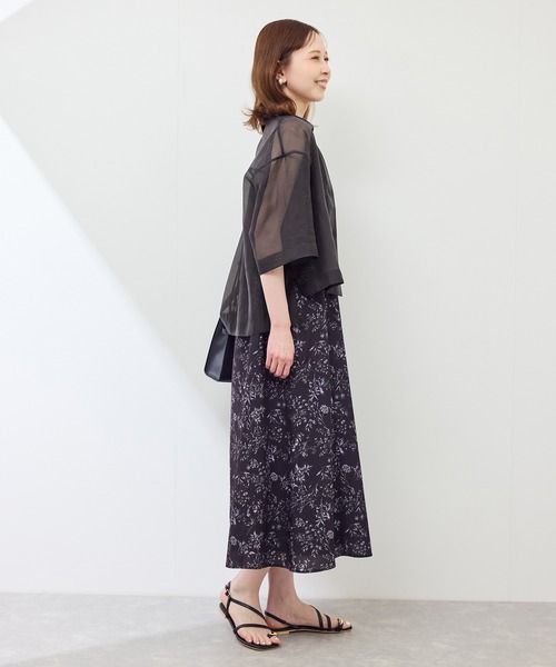 ROPE' PICNIC（ロペピクニック）の「【接触冷感】ハーフスリーブシアーシャツ（シャツ/ブラウス・レディース・ブラウン系その他2/ダークグリーン/チャコールグレー/ホワイト系その他・38）」の15枚目の写真