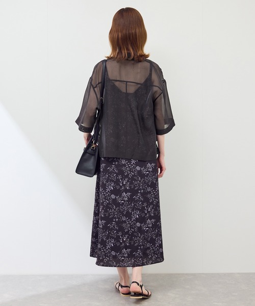 ROPE' PICNIC（ロペピクニック）の「【接触冷感】ハーフスリーブシアーシャツ（シャツ/ブラウス・レディース・ブラウン系その他2/ダークグリーン/チャコールグレー/ホワイト系その他・38）」の16枚目の写真