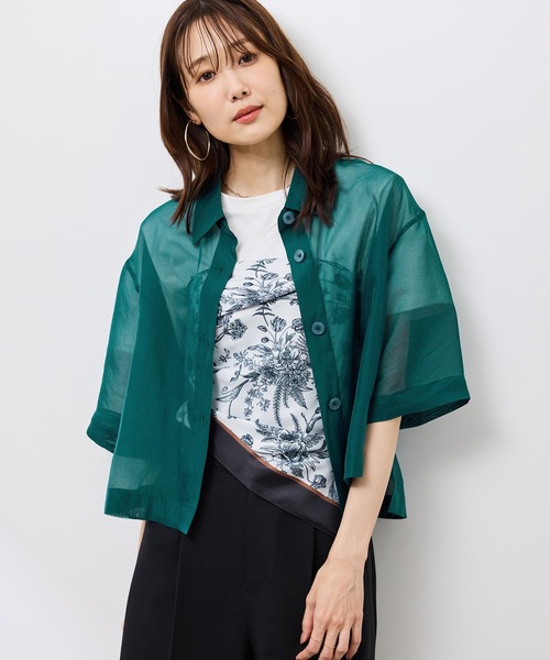 接触冷感】ハーフスリーブシアーシャツ（シャツ/ブラウス）｜ROPE