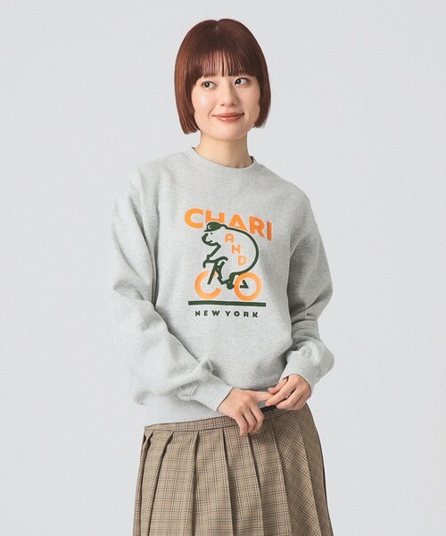 CHARI&CO（チャリアンドコー）の「【別注】CHARI&CO / TO BEAR MOUNTAIN CREWNECK SWEAT（スウェット・レディース・ブラック/グレー・ONE SIZE）」の6枚目の写真