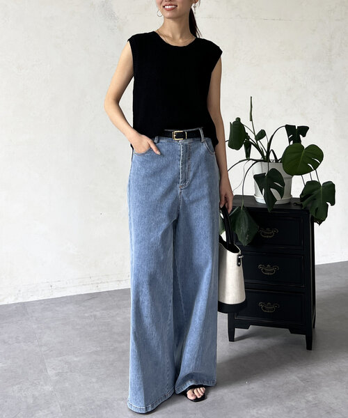 Chez toi(シェトワ)の「ノースリシャリニット(ニット/セーター・レディース・オフホワイト/ブルー/ブラック/ベージュ・FREE)」の9枚目の写真