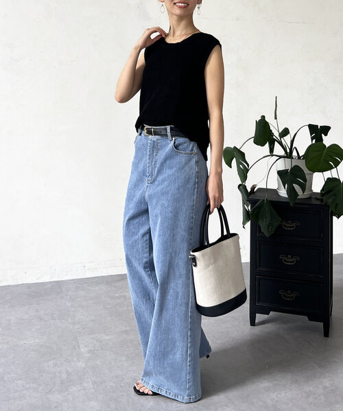 Chez toi(シェトワ)の「ノースリシャリニット(ニット/セーター・レディース・オフホワイト/ブルー/ブラック/ベージュ・FREE)」の10枚目の写真