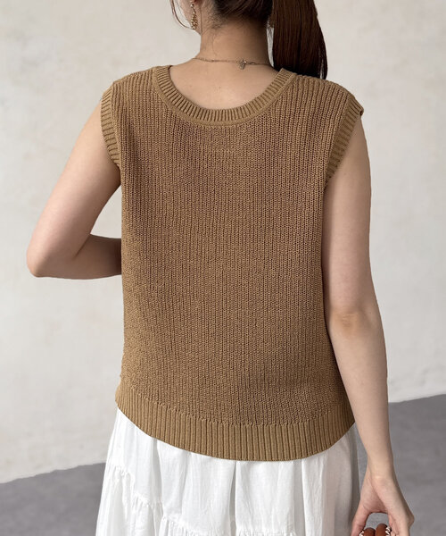 Chez toi(シェトワ)の「ノースリシャリニット(ニット/セーター・レディース・オフホワイト/ブルー/ブラック/ベージュ・FREE)」の17枚目の写真