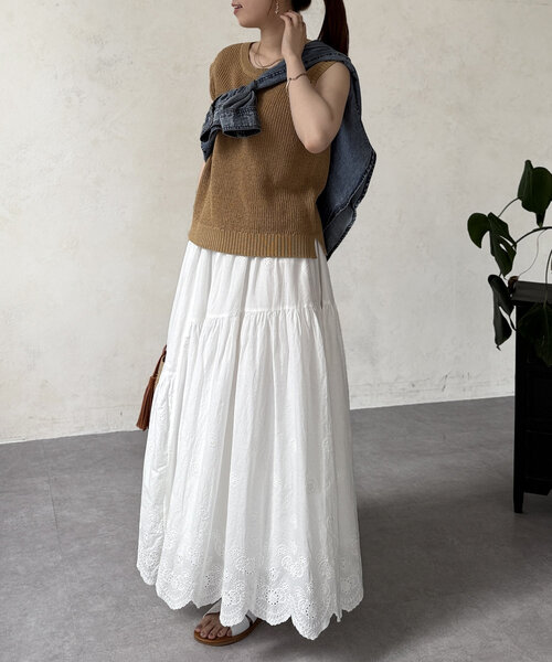 Chez toi(シェトワ)の「ノースリシャリニット(ニット/セーター・レディース・オフホワイト/ブルー/ブラック/ベージュ・FREE)」の19枚目の写真