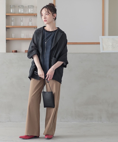 n'OrLABEL（ノアールレーベル）の「ノースリーブボーダーカットソー（Tシャツ/カットソー・レディース・ピンク/オフホワイト/ネイビー・2/1）」の21枚目の写真