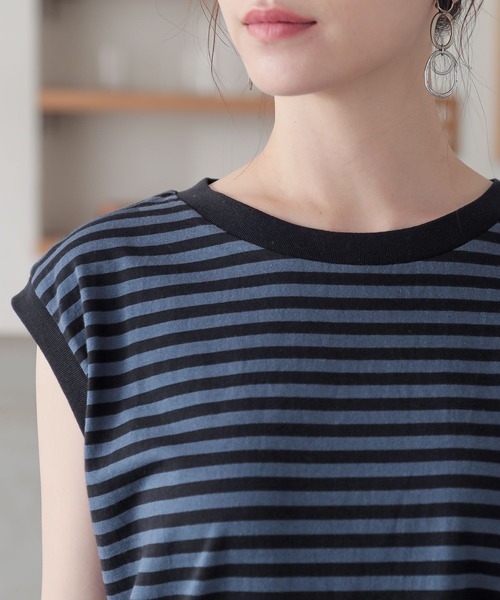 n'OrLABEL（ノアールレーベル）の「ノースリーブボーダーカットソー（Tシャツ/カットソー・レディース・ピンク/オフホワイト/ネイビー・2/1）」の22枚目の写真