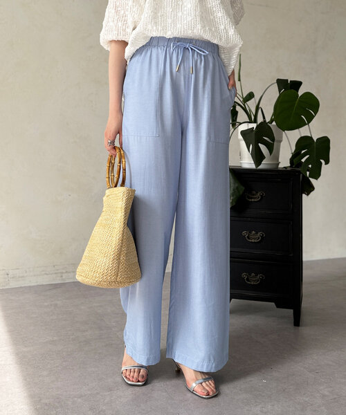 Chez toi(シェトワ)の「テンセルデニム(その他パンツ・レディース・ブルー/ブラック/サックスブルー・FREE)」の3枚目の写真