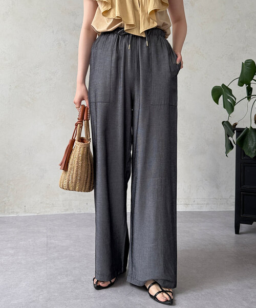 Chez toi(シェトワ)の「テンセルデニム(その他パンツ・レディース・ブルー/ブラック/サックスブルー・FREE)」の2枚目の写真