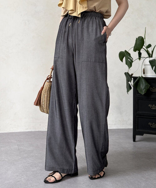 Chez toi(シェトワ)の「テンセルデニム(その他パンツ・レディース・ブルー/ブラック/サックスブルー・FREE)」の4枚目の写真