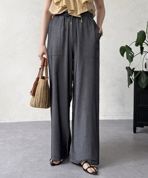 Chez toi(シェトワ)の「テンセルデニム(その他パンツ・レディース・ブルー/ブラック/サックスブルー・FREE)」の5枚目の写真